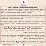اليابان تقدم منحة لدعم المتأثرين بالحرب في السودان…